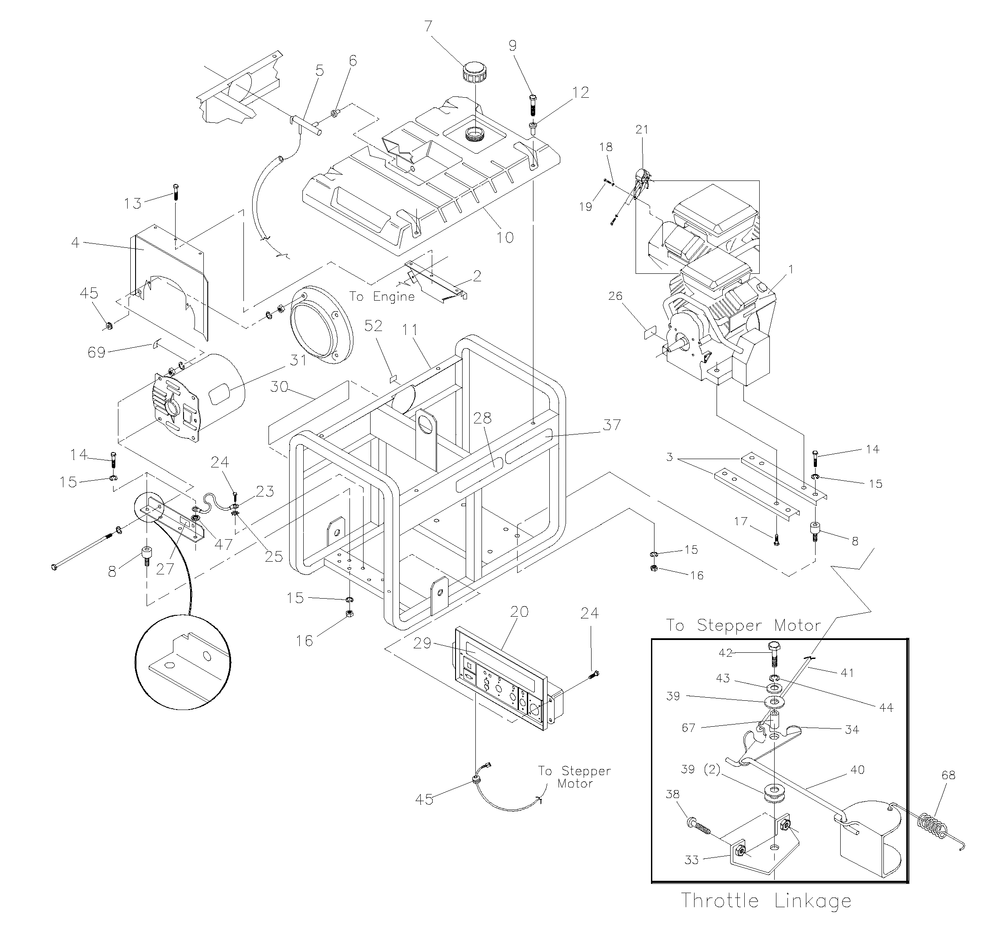 Generator Diagram and Parts List for 9809-2-MC  Briggs and Stratton Generator